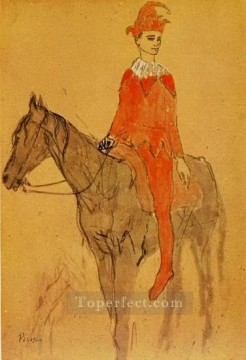 horse cats Painting - Harlequin on horseback 1905 Pablo Picasso